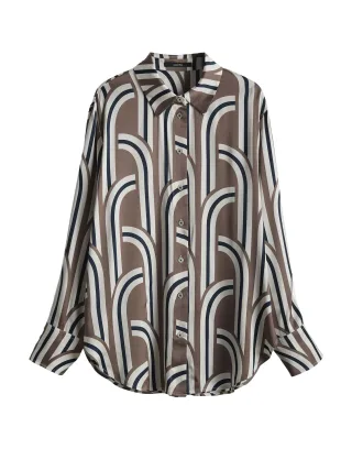 someday - Bluse - Zeyton beige/blau/braun - Gr. - 36