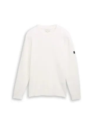 Tom Tailor - Strickpullover mit Rundhalsausschnitt off white - Gr. - XXXL