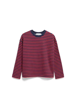 Armedangels - FRANKAA MAARLEN STRIPE SWEAT tinted navy-candy apple - Gr. - M