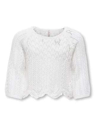 KIDS ONLY - KOGNOLA LIFE 3/4 PULLOVER KNT NOOS Cloud Dancer - Gr. - 158/164