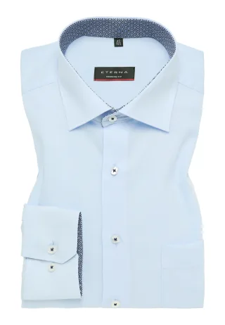 ETERNA - Hemd Popeline Langarm himmelblau - Gr. - 39/Langarm - 65cm