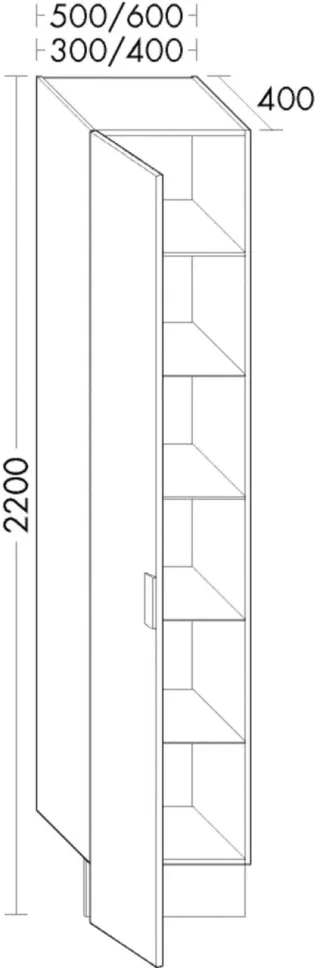Burgbad Hochschrank rc40 System PG2 2200x300x400 Lichtgrau Hochglanz, HSMN030LF4014 HSMN030LF4014
