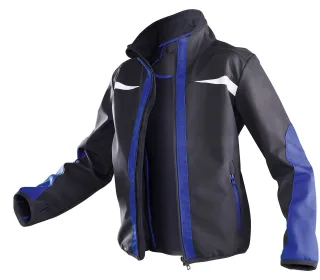 KÜBLER KIDZ Kinder-Softshell Jacke schwarz/kornblumenblau 134-140 - 1341 7323-9946-134-140