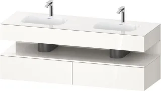 Duravit Qatego Einbauwaschtisch mit Konsolenwaschtischunterbau Weiß Hochglanz 1600x550x600 mm - QA47 QA4797022220000