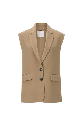 Rich & Royal - Long Double Face Waistcoat caffee latte - Gr. - 34