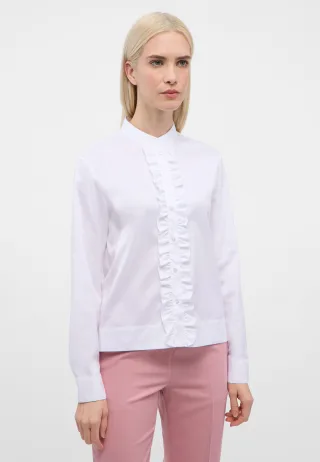 ETERNA - Soft Luxury Shirt Bluse Twill Langarm off-white - Gr. - 38/Langarm