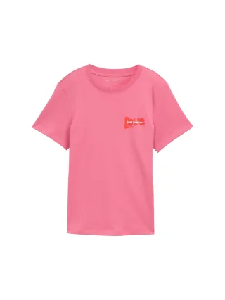 Tom Tailor - T-Shirt mit Print bright rose - Gr. - S