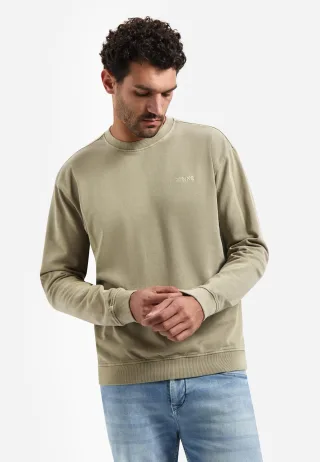 No Excess - Sweater Crewneck French Terry Garment Dyed taupe - Gr. - L
