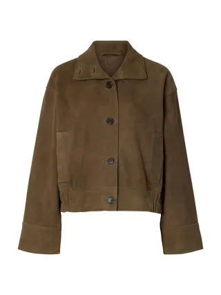 SELECTED WOMEN - SLFAIDEN SUEDE JACKET Chocolate Chip - Gr. - 42