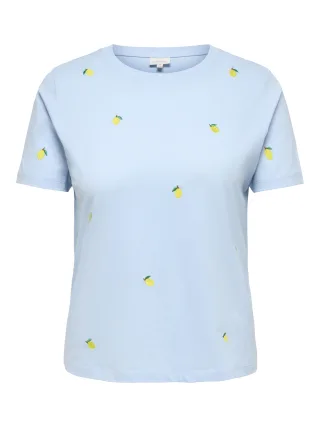 ONLY CARMAKOMA - CARKETTY S/S O-NECK TOP JRS Cashmere Blue