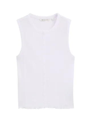 Denim Tom Tailor - Top mit Knopfleiste white - Gr. - M
