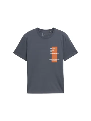Denim Tom Tailor - T-Shirt mit Print urban medium grey - Gr. - M