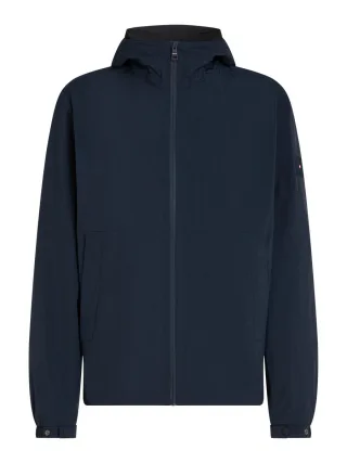 Tommy Hilfiger - Jacke mit Kapuze und Logo-Patch blau - Gr. - XXL