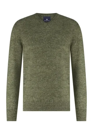 State of Art - Pullover mit V-Ausschnitt grün - Gr. - M