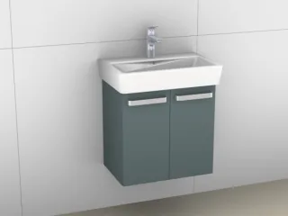 Artiqua 413 Waschtischunterschrank für Renova Compact 226155 Stahlgrau, 413-WU2T-K123-7142-88 413-WU2T-K123-7142-88