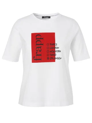Frapp - T-Shirt Rundhals 1/2 Arm Motiv white multicolor - Gr. - 48