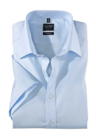 OLYMP - Body fit: Kurzarmhemd blau - Gr. - 42