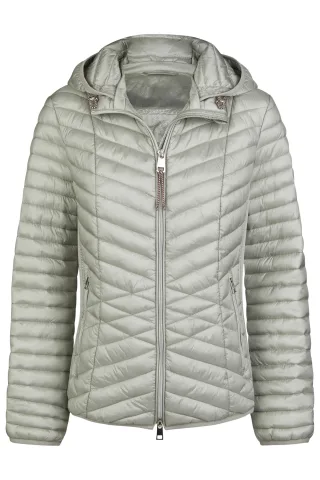 Barbara Lebek - Jacke Down Free mit Kapuze sage - Gr. - 38