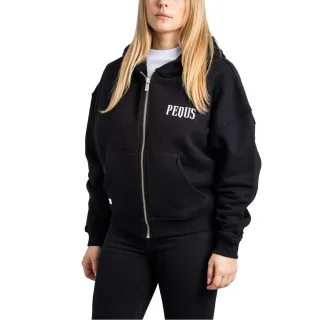 Pequs Chest Logo Cropped Zip Hoodie