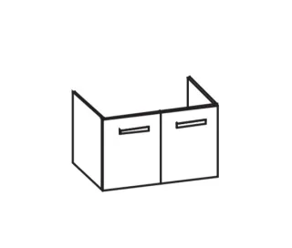 Artiqua 411 Waschtischunterschrank für Vero 032985 Eiche Weiß quer NB, 411-WU2T-D06-7185-440 411-WU2T-D06-7185-440