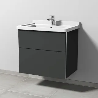 Sanipa 3way Waschtischunterbau zu Duravit Starck 3 Waschtisch mit 2 Auszügen, Graphit-Matt BP7101B