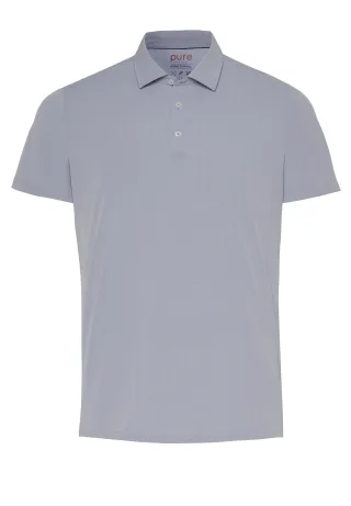 pure - Pure Functional Polo slim fit Halbarm blau - Gr. - L