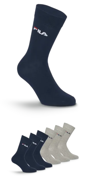 Fila Socken "UNISEX LIFESTYLE PLAIN SOCKS" 6 Paar, 6 Stk. tlg. mit eingestrickem Logo