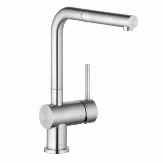 Kludi L STEEL Spültisch-Einhandmischer herausziehbarer Auslauf Edelstahl, 45851F877 45851F877