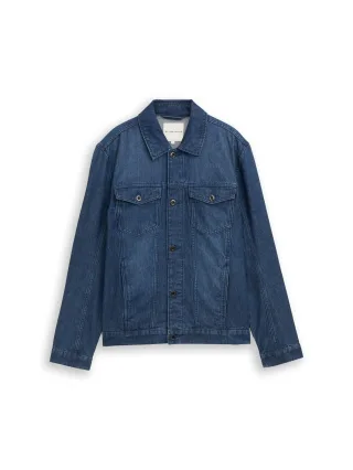 Tom Tailor - Klassische Jeansjacke mit Brusttaschen dark stone bright blue denim - Gr. - M