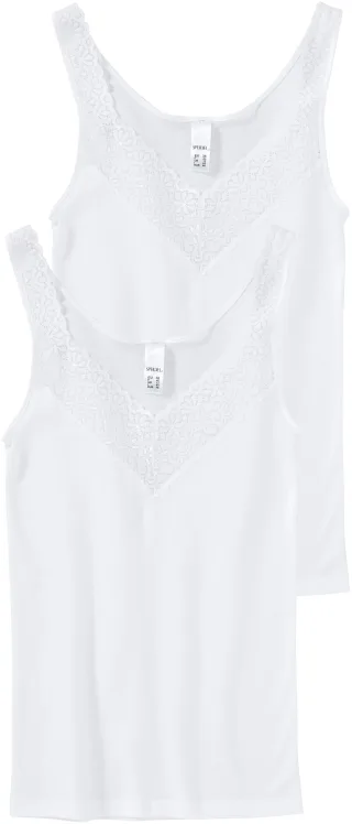 Speidel Achselhemd "Natalie" 2er Pack, Baumwolle, eng, bequem, V-Ausschnitt, feminin, vielseitig