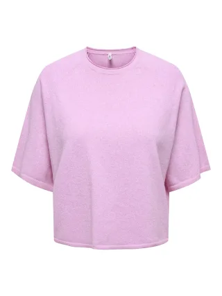ONLY - ONLLOYAL 2/4 O-NECK KNT NOOS Super Pink - Gr. - L