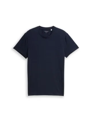 Tom Tailor - Basic Fitted T-Shirt blau - Gr. - XL