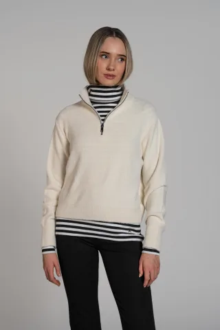THE FASHION PEOPLE - Cozy Troyer knitted winter white - Gr. - XL
