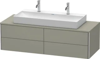 Duravit XSquare Konsolenwaschtischunterbau wandhängend Stein Grau Seidenmatt 1400x548x400 mm - XS491 XS4915M9292