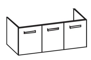 Artiqua 414 Waschtischunterschrank für Subway 2.0 7176D0, 7176D1, 7176D2, 7176D3 Anthrazit Glanz, 41 414-WU3T-V75-7065-51