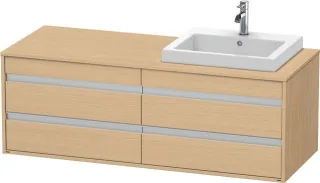 Duravit Ketho Konsolenwaschtischunterbau wandhängend Natur Eiche Matt 1400x550x496 mm - KT6757R3030 KT6757R3030