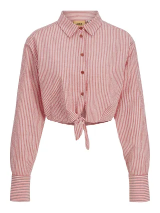 JJXX - JXWINDY SEERSUCKER LS KNOT SHIRT WVN racing red - Gr. - S