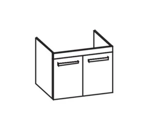 Artiqua 411 Waschtischunterschrank für Starck 3 030480, Oxid Hellgrau quer, 411-WU2T-D05-7183-721 411-WU2T-D05-7183-721