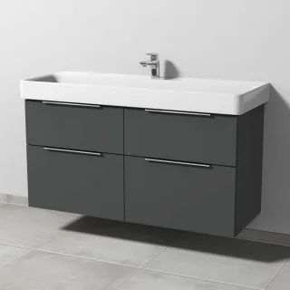 Sanipa 3way Waschtischunterbau zu Laufen Pro S Waschtisch mit 4 Auszügen, Anthrazit-Matt UM78622