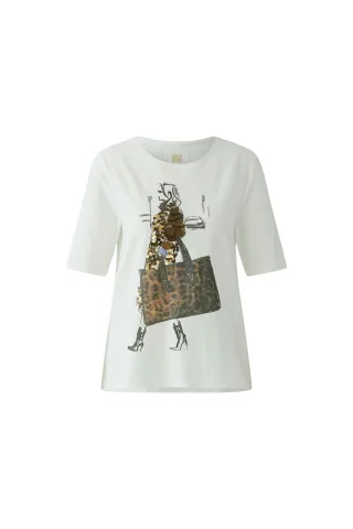 Oui - T-Shirt cloud dancer - Gr. - 44
