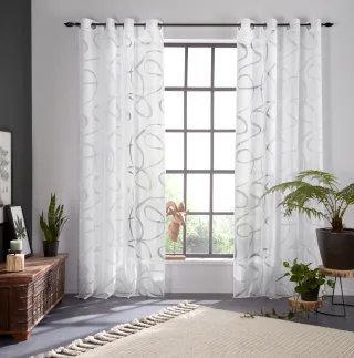 Bruno Banani Gardine "Tilo" Ösen 1 Stk. tlg. transparent, Ausbrenner, gewebt, verschiedene Größen