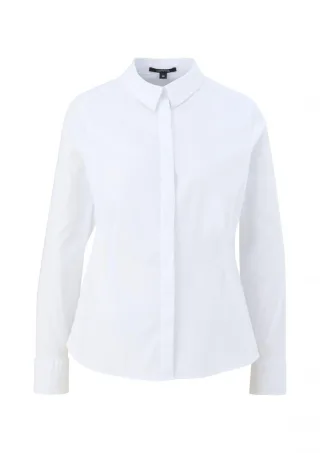 comma - Bluse aus Baumwollstretch weiß - Gr. - 36
