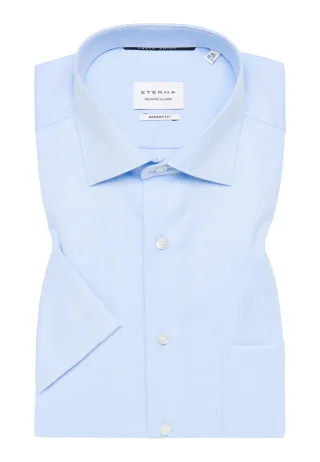 ETERNA - Cover Shirt Twill Kurzarm hellblau - Gr. - 42/Kurzarm