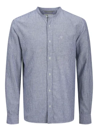 JACK&JONES - JPRCCMAZE SUMMER BAND L/S SHIRT navy blazer - Gr. - S