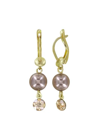 konplott - Ohrringe - Pearl Shadow pink/gold