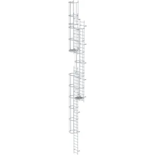 Munk Mehrzügige Steigleiter mit Rückenschutz (Maschinen) Aluminium blank - 510241