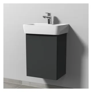Sanipa 3way Waschtischunterbau zu Geberit Renova Plan Waschtisch mit 1 Tür, Anthrazit-Matt SM87022