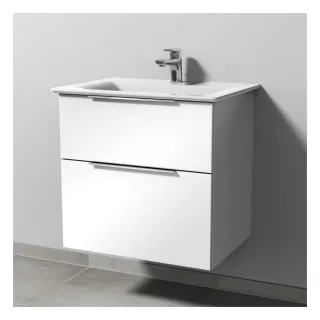 Sanipa 3way Waschtischunterbau zu Ideal Standard Connect Air Waschtisch mit 2 Auszügen, Weiß-Glanz UF64178
