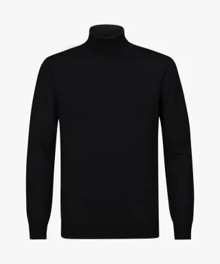 Profuomo - Schwarzer Merino Rollkragenpullover schwarz - Gr. - XL