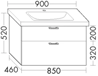 Burgbad Waschtischunterschrank zu Keramik Sys30 PG4 Sana 520x850x460 Trend- oder RAL-Farbe HGL, WXN WXNV085F5348
